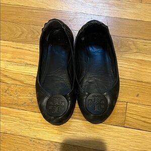 Tory Burch Black Leather Flats